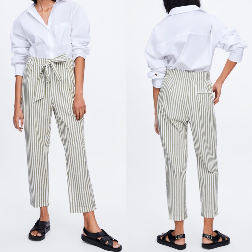 ⭐️BRAND NEW ZARA STRIPED PANTS WITH BOW TIE⭐️